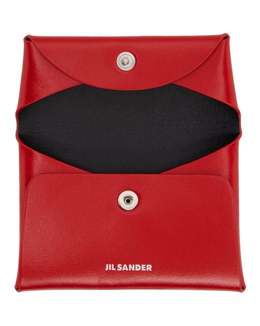 Jil Sander Red Folded Coin Pouch