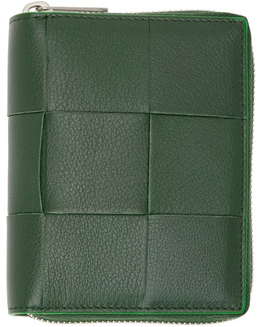 Bottega Veneta Green Zip Around Wallet for men
