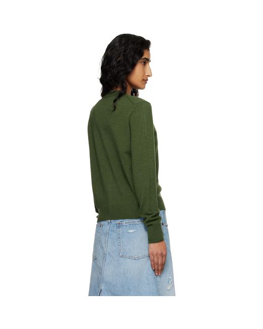 Acne Green Fitted Yak Wool Cardigan