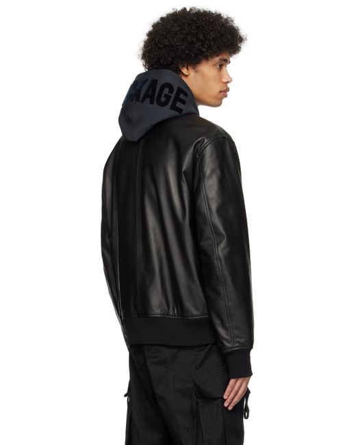 Mackage Black Easton Reversible Leather Jacket for men