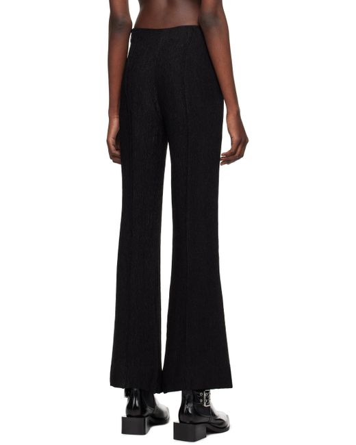 Ganni Black Stretch Flared Trousers