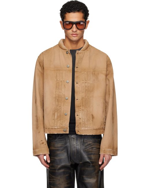 424 Black Tan Collection Trucker Jacket for men