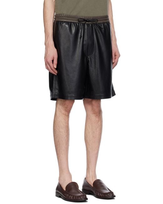 Nanushka Black Doxxi Vegan Leather Shorts for men
