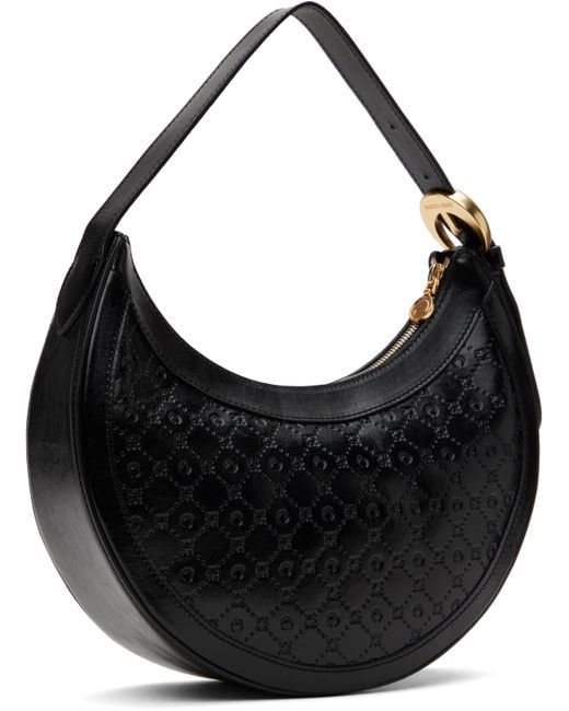 MARINE SERRE Black Moonogram Embossed Leather Eclips Bag