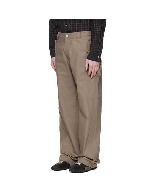Commission Brown Taupe Rave Cargo Pants for men