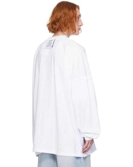 Vetements White 'Limited Edition' Inside Out Long Sleeve T-Shirt for men