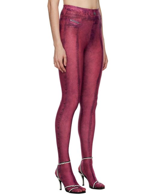 DIESEL Red Pink P-koll-d1 leggings