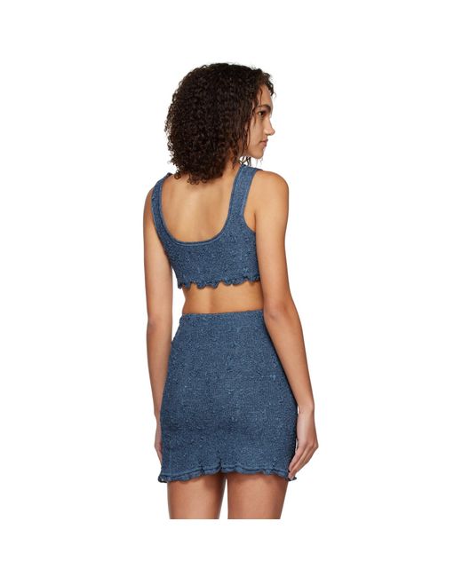 Yuzefi Blue Cropped Tank Top
