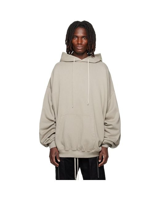 Rick Owens Gray Tower Hun Hoodie for men