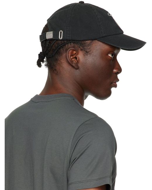 Ganni Black Graphic Cap for men