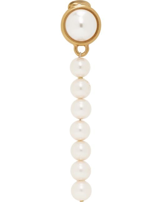 Moschino Black Faux-Pearl Single Earring