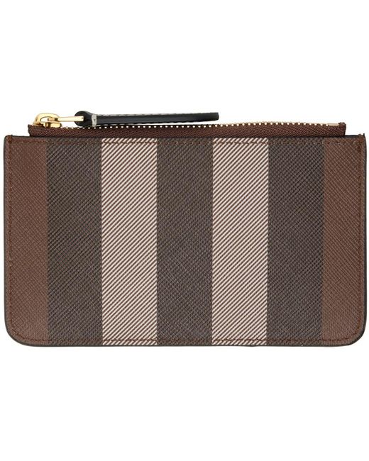 Burberry Black Brown exaggerated Check Coin Pouch