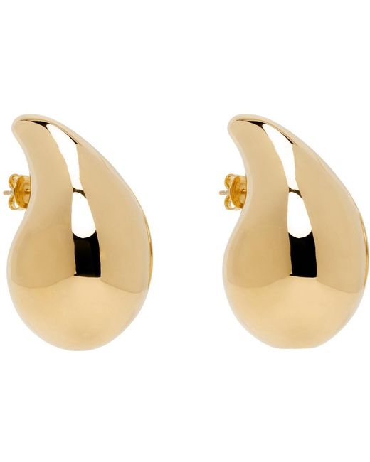 Bottega Veneta Black Gold Large Drop Earrings