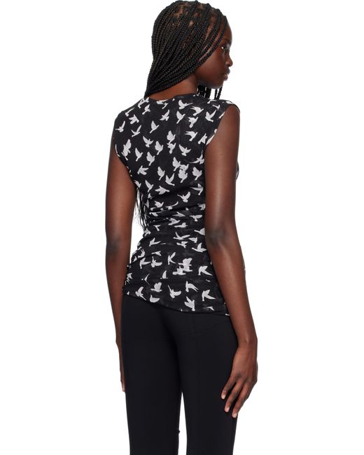 Stella McCartney ブラック Flying Bird Haze メッシュ トップス Black