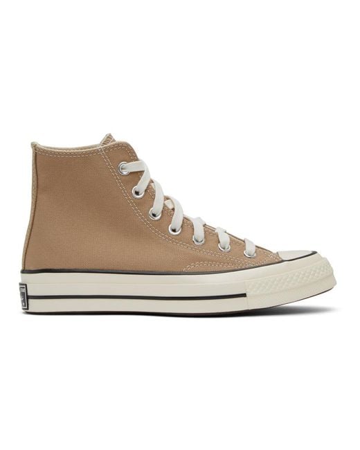 Converse Canvas Tan Chuck 70 High Sneakers for Men | Lyst