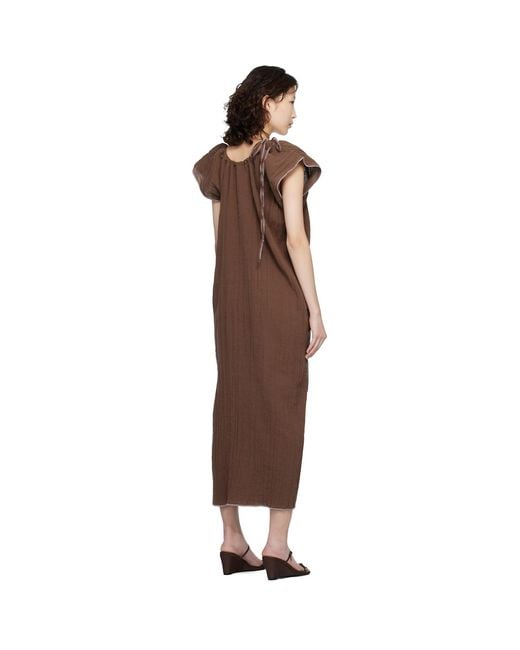 Baserange Black Max Crinkle Linen Maxi Dress