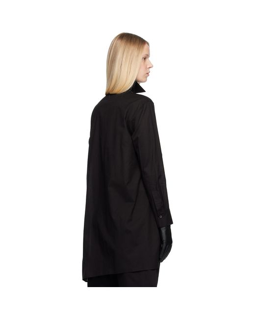 Y's Yohji Yamamoto Black Cotton Lawn Frill Shirt