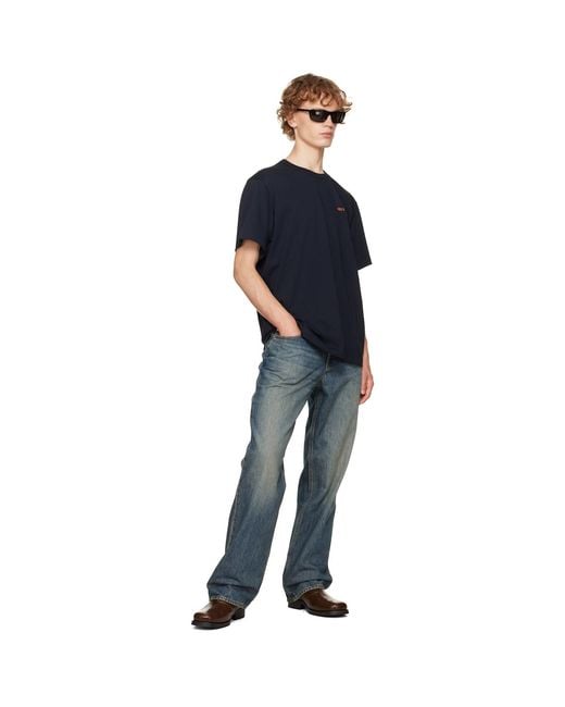 Helmut Lang Blue Logo T-Shirt for men