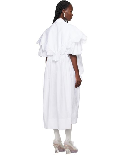 Simone Rocha Black White Puff Sleeves Midi Dress
