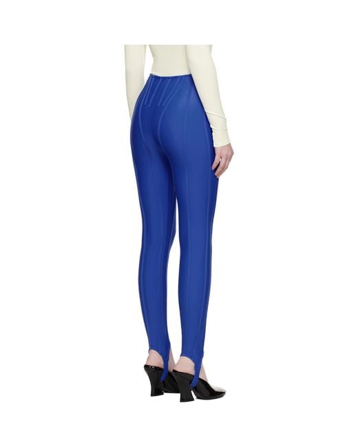 Mugler Blue Ssense Exclusive Corseted Leggings