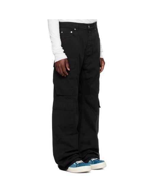 Rick Owens Black Tower Double Cargo Jeans for men