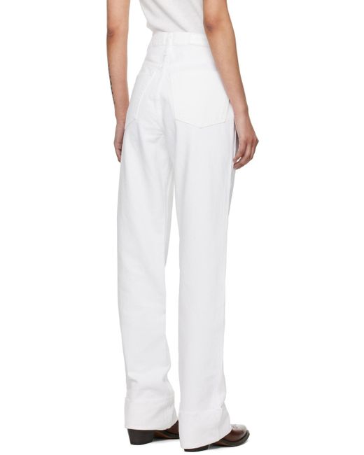 Re/done White Loose Long Jeans