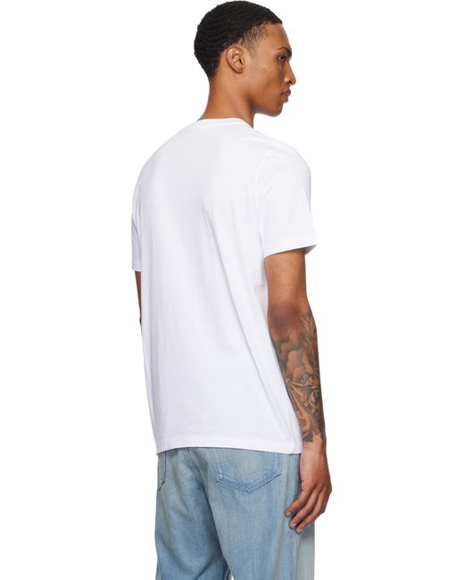 Moncler White Three-Pack Logo Patch Cotton T-Shirts for men