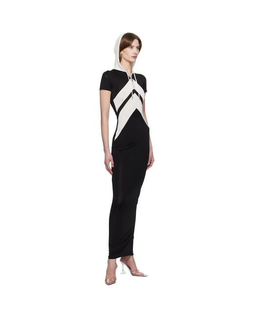 Jean Paul Gaultier Black 'The Chevrons' Maxi Dress