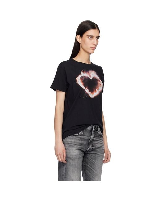 R13 Black Flaming Heart Boy T-Shirt