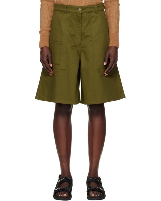Cecilie Bahnsen Annika Denim Shorts in Green | Lyst Canada