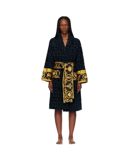 Versace Black 'I Heart Baroque' Bathrobe