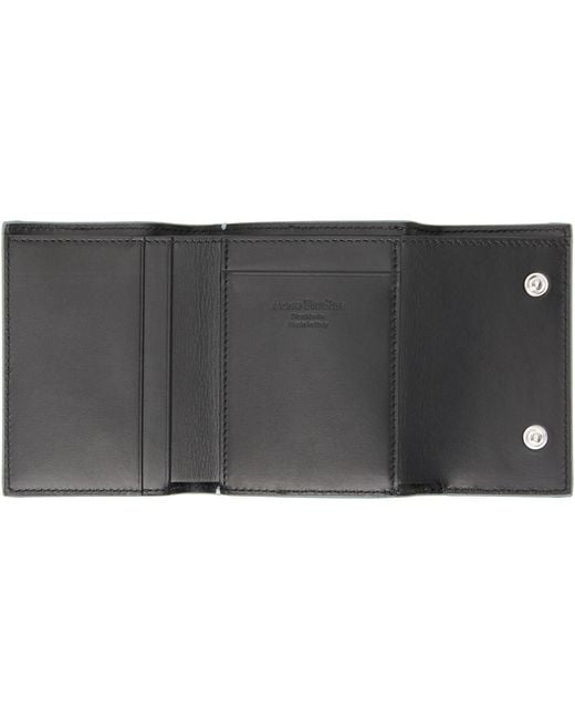 Acne Blue Leather Trifold Wallet for men