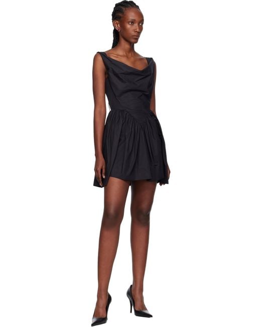 vivienne westwood black mini dress Susana strapless draped crinkled-satin mini dress - brown