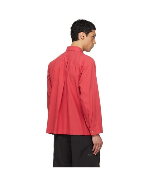 Homme Plissé Issey Miyake Red Streamline Shirt for men