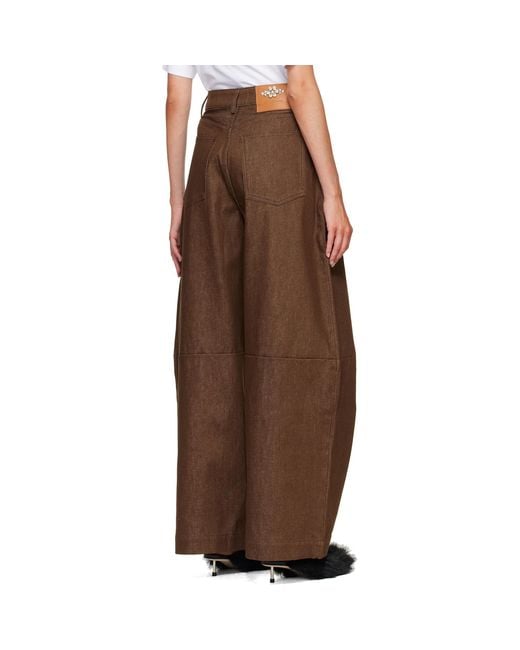 Simone Rocha Brown Wide Leg Utility Curve Jeans