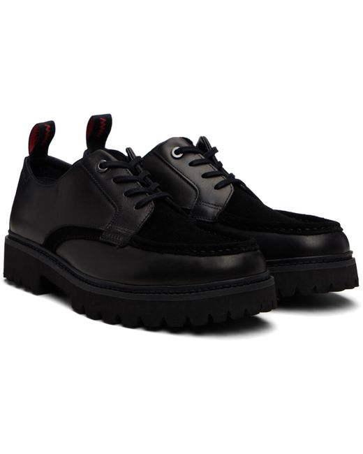 HUGO Black Leather & Suede Derbys for men