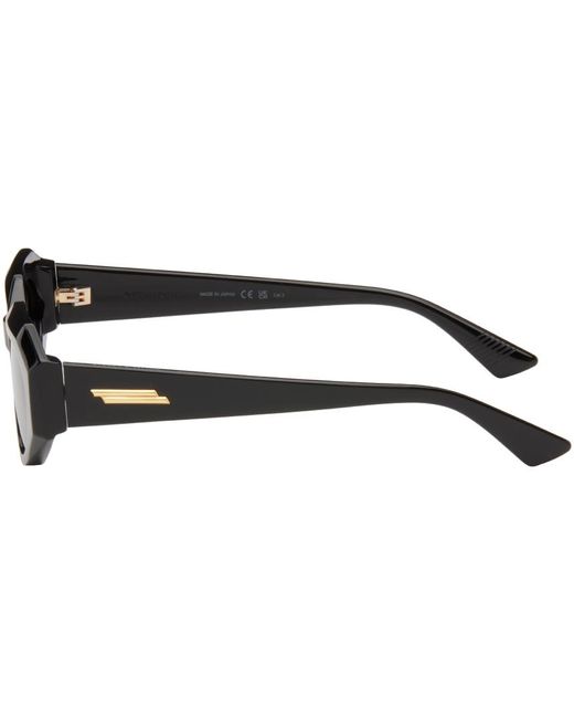 Bottega Veneta Black Oval Sunglasses for men