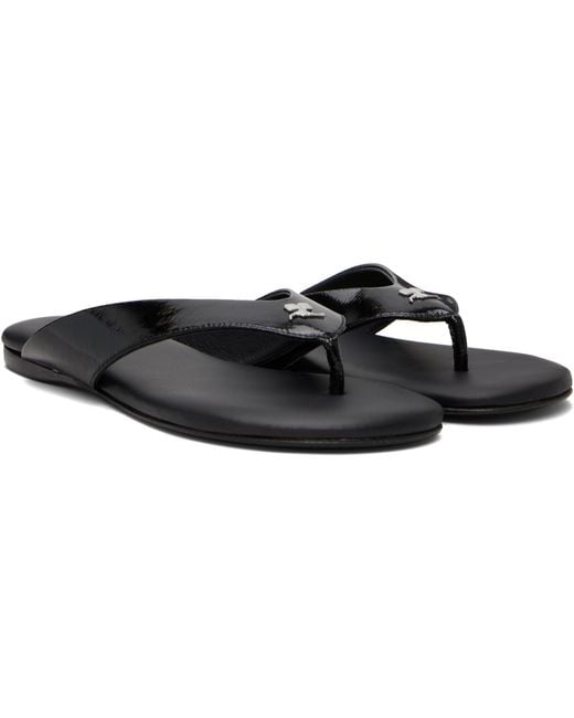 Courreges Black Vinyl Flip-Flops