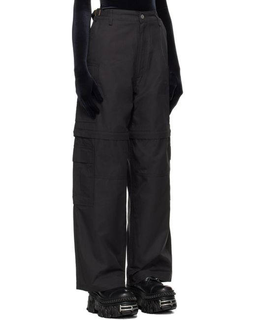 Pantalon cargo noir à pattes coulissantes VTMNTS en coloris Black