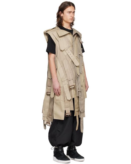 Junya Watanabe Black Sleeveless Coat for men