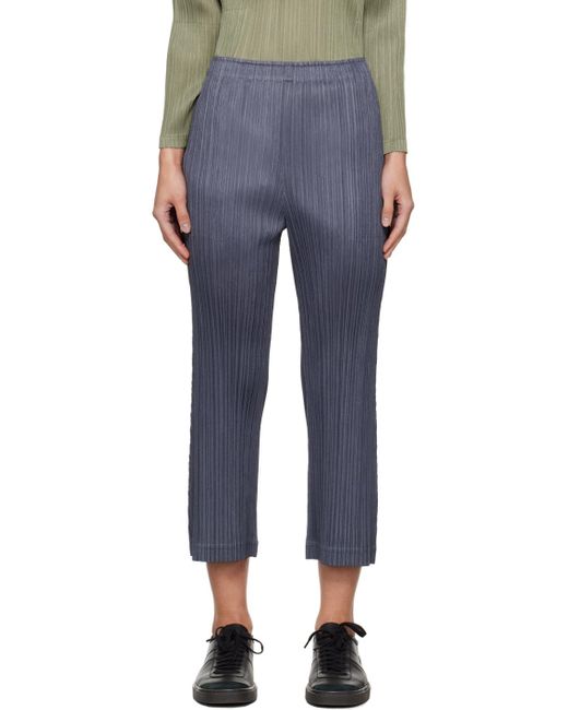Pleats Please Issey Miyake Blue Gray Thicker Bottoms 1 Trousers