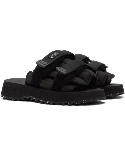 Suicoke Black Moto-puffab Sandals