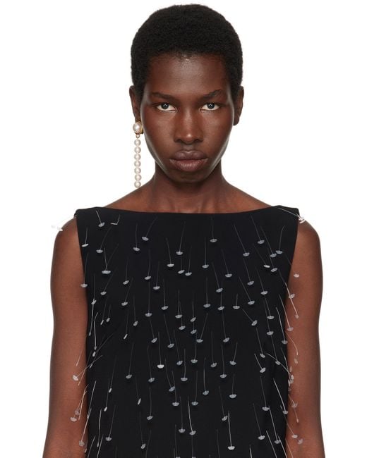 Moschino Black Faux-Pearl Single Earring