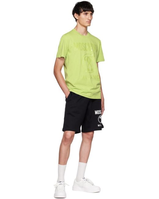 Moschino Green Double Question Mark T-Shirt for men