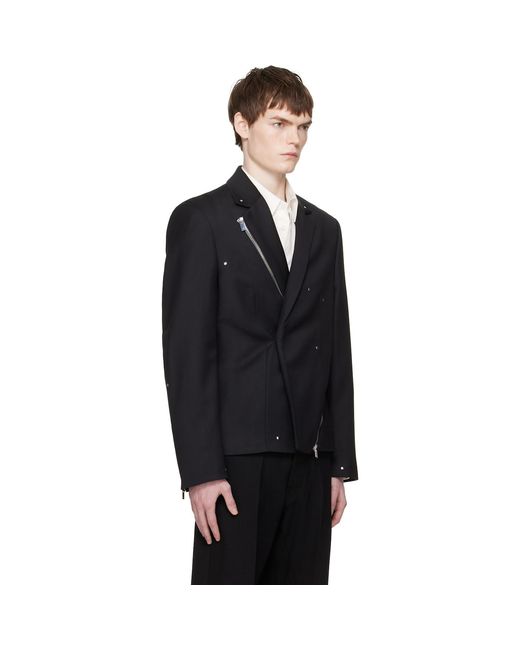 HELIOT EMIL Black Lucent Tailored Jacket for men