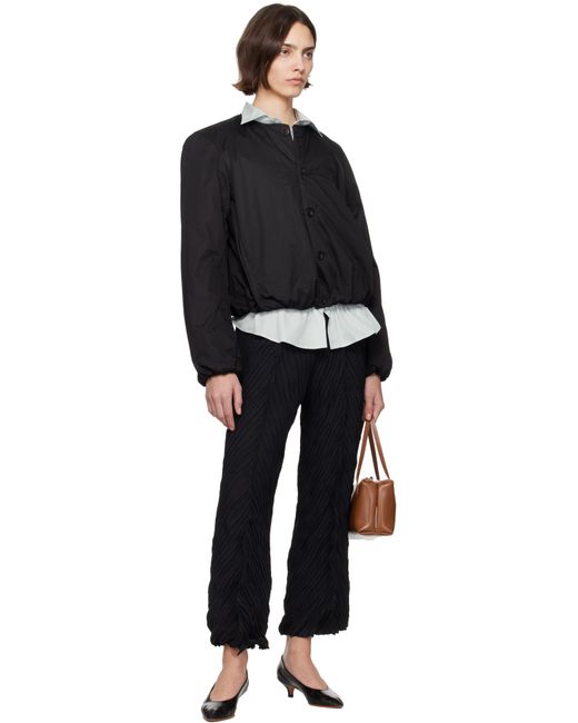 Issey Miyake Black Wrinkled & Twisted Trousers