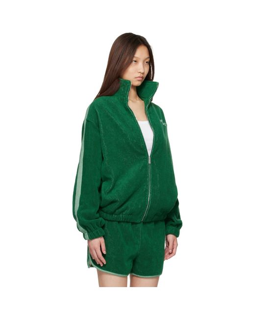 Versace Green Cotton-Terry Jacquard Zip Jacket