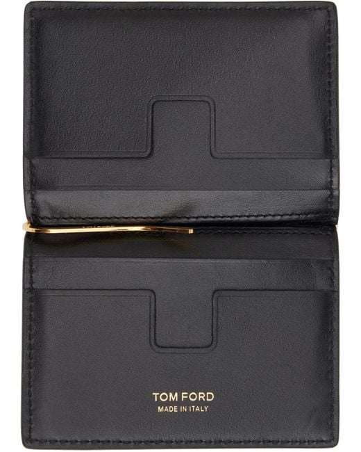 Tom Ford Black Croc-embossed Card Holder for men