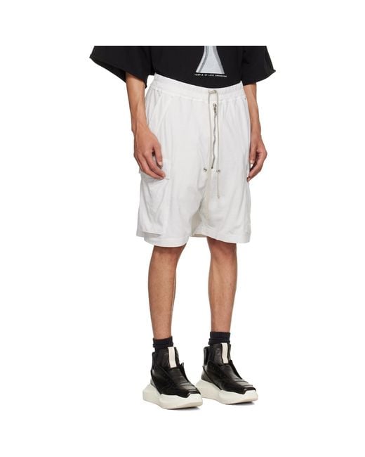 Rick Owens Black Off- Temple Cargobela Shorts for men