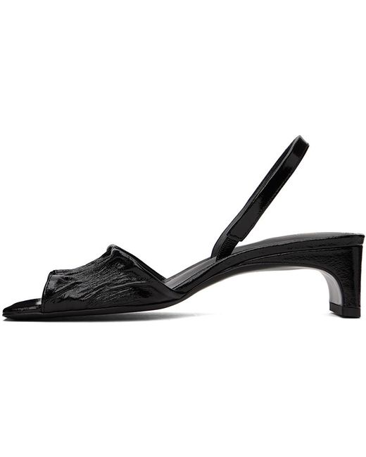 Sandales à talon aiguille noires à bride en cuir froissé Totême  en coloris Black